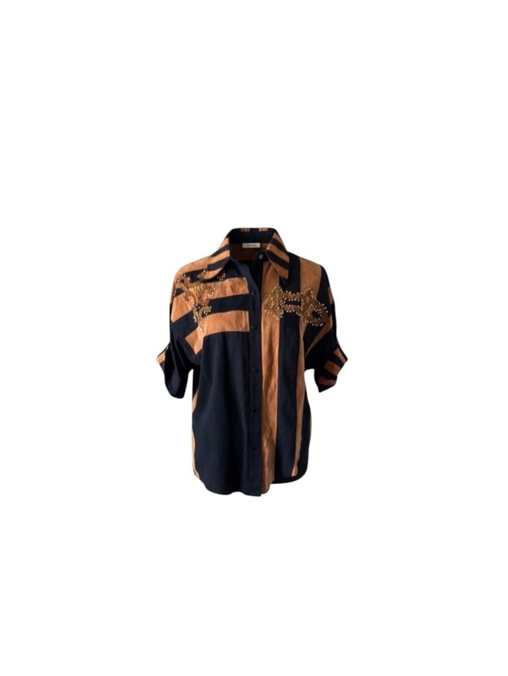 Vintage IIF Black & Copper Embellished Western Shirt